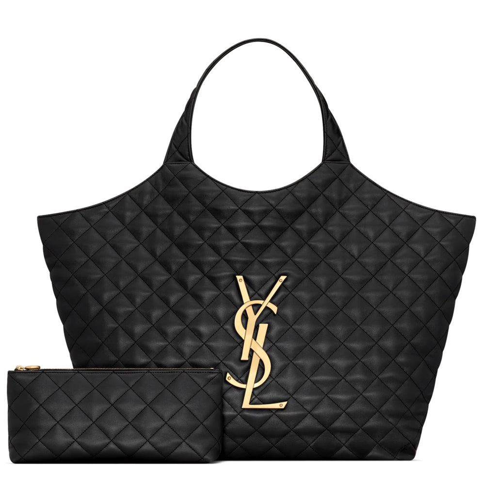 Saint Laurent Icare Tote in Quilted Lambskin Leather with Gold Hardware - Gemaee  UAE