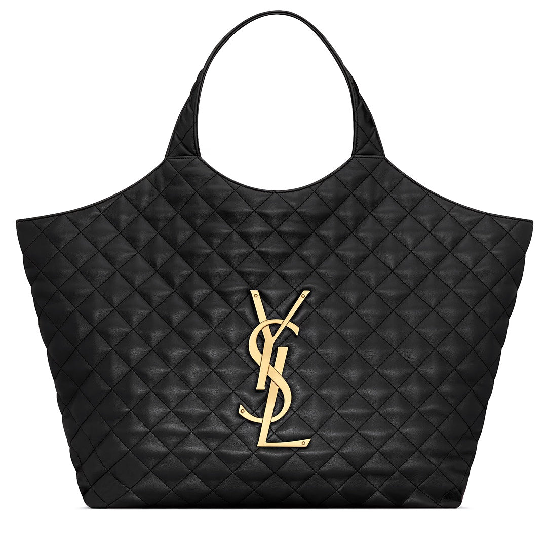 Saint Laurent Icare Tote in Quilted Lambskin Leather with Gold Hardware - Gemaee  UAE