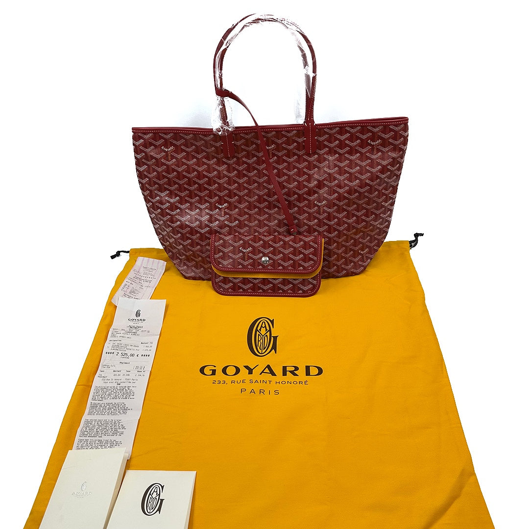 Goyard Red Goyardine Coated Canvas and Leather Saint Louis PM Tote
