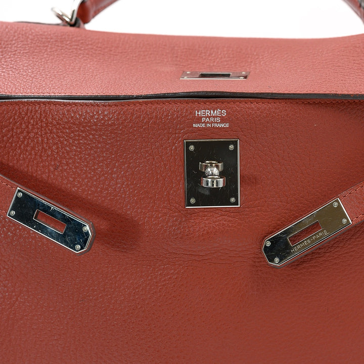 Hermès Rouge Venitien Clemence Leather Kelly 32 Bag