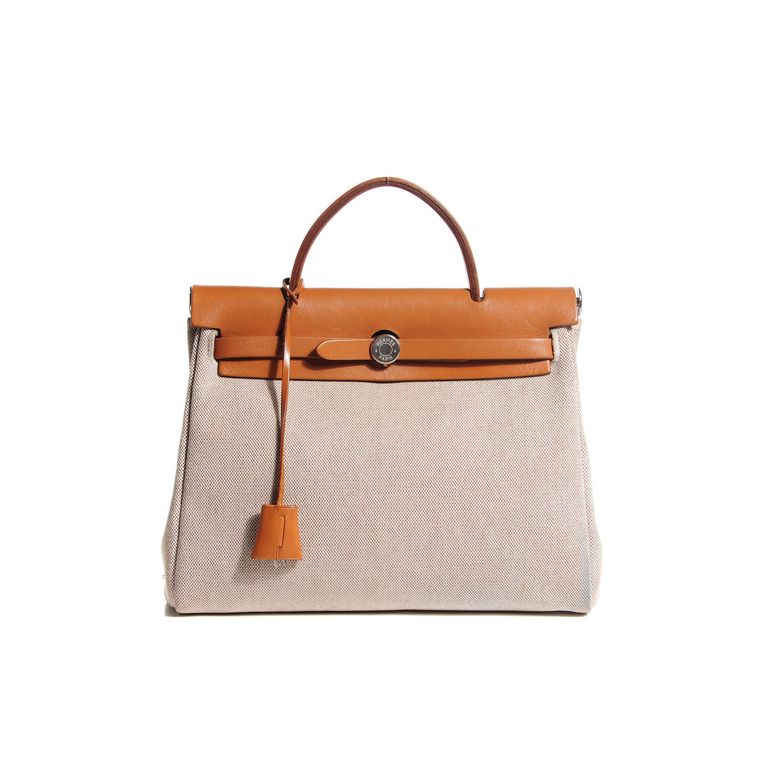 Hermès Herbag Zip 31 Ecru Beige - Gemaee  UAE