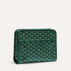 Goyard Jouvence MM Toiletry Bag in Green Goyardine Canvas & Chevroches Calfskin Leather