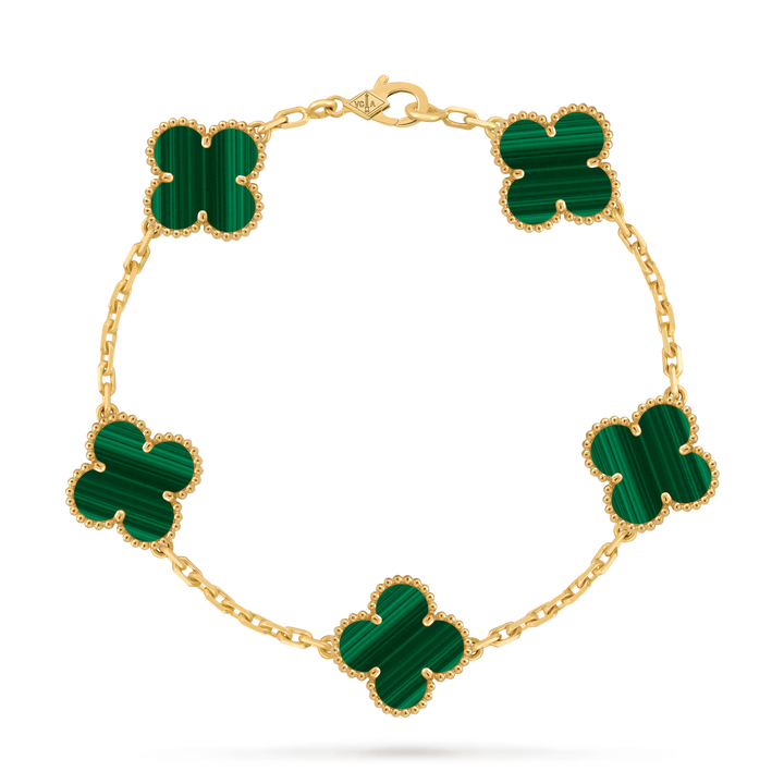 Van Cleef & Arpels Vintage Alhambra Bracelet 5 Motifs 18K Yellow Gold - Gemaee  UAE