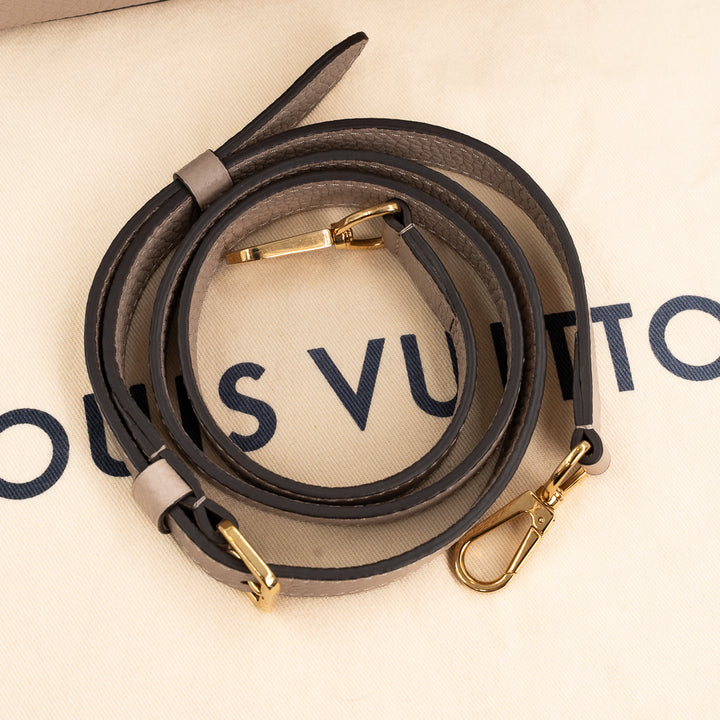 Louis Vuitton Capucines BB Galet Gray Taurillon Leather Handbag with Gold-Tone Hardware