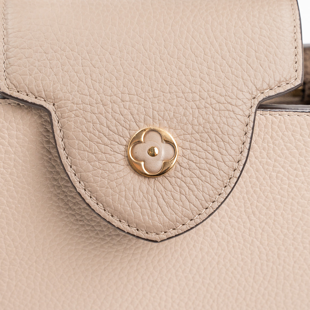 Louis Vuitton Capucines BB Galet Gray Taurillon Leather Handbag with Gold-Tone Hardware