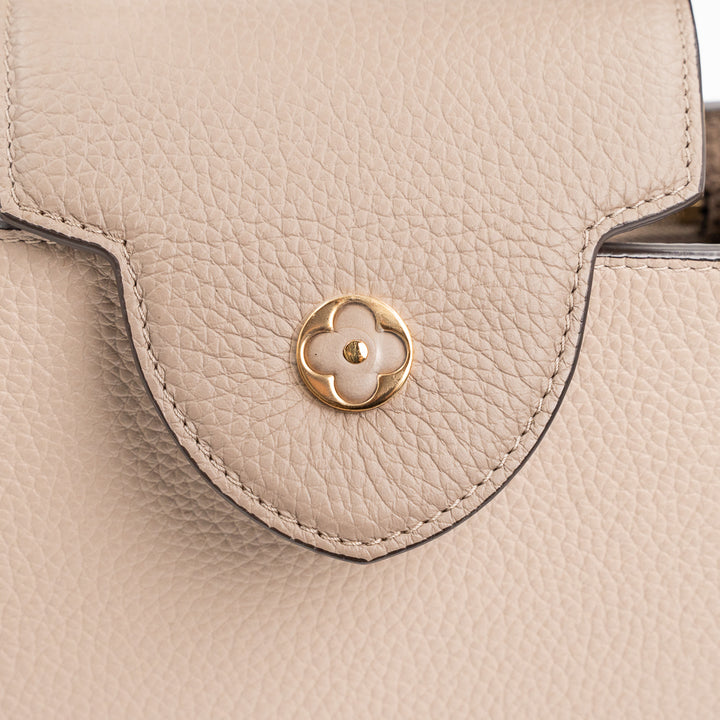 Louis Vuitton Capucines BB Galet Gray Taurillon Leather Handbag with Gold-Tone Hardware