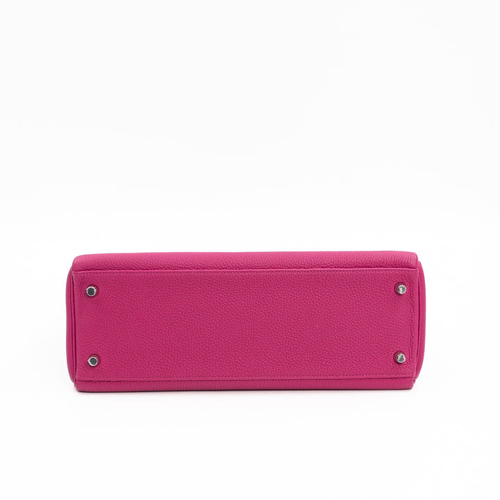 Hermès Kelly 32 Togo Leather Bag in Rose Pourpre with Palladium Hardware