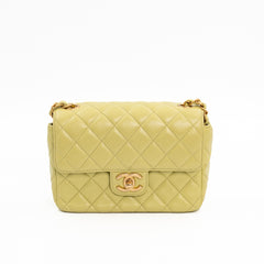 Chanel Small Flap Bag in Green Quilted Lambskin with Casino Collection Charms & Gold Hardware