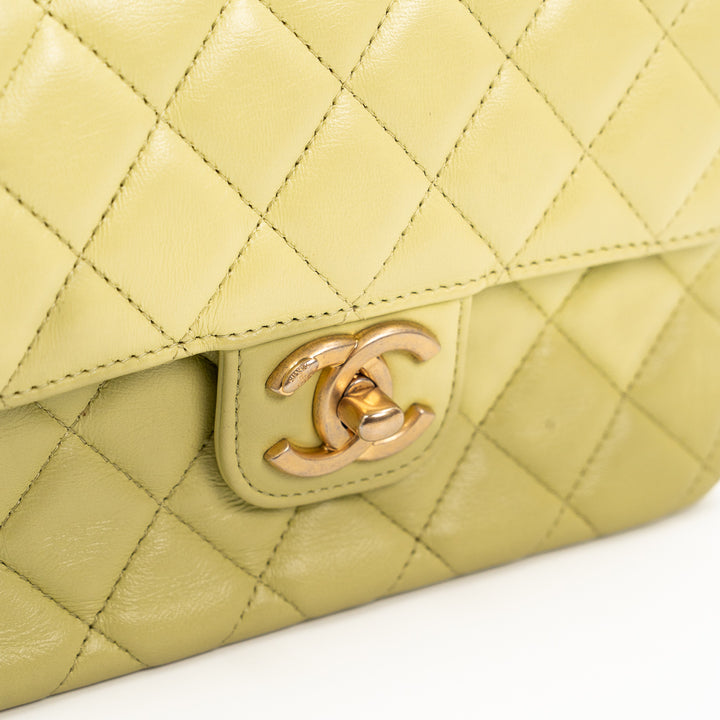 Chanel Small Flap Bag in Green Quilted Lambskin with Casino Collection Charms & Gold Hardware