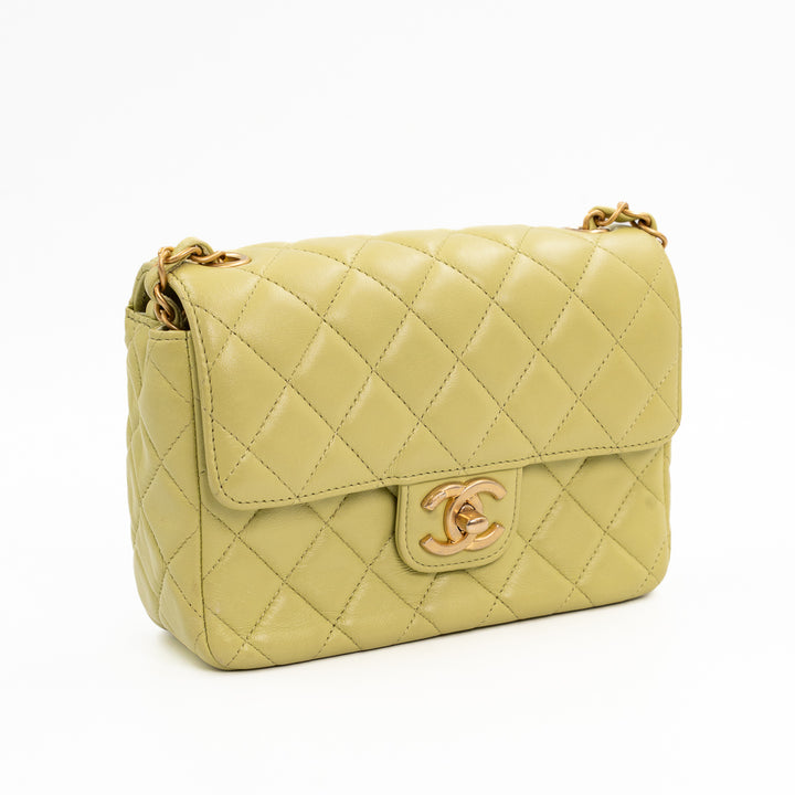 Chanel Small Flap Bag in Green Quilted Lambskin with Casino Collection Charms & Gold Hardware