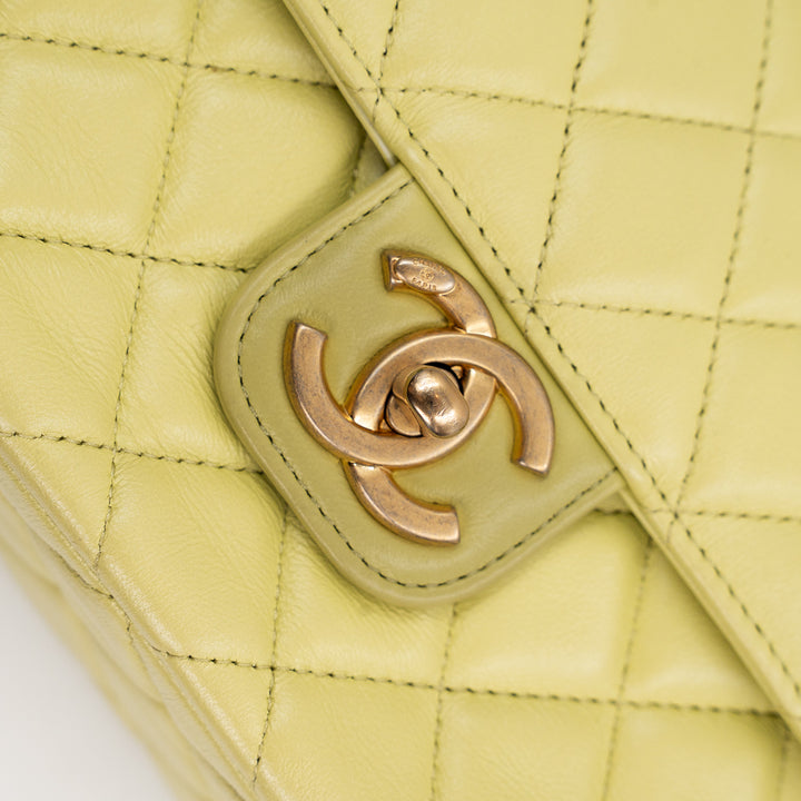 Chanel Small Flap Bag in Green Quilted Lambskin with Casino Collection Charms & Gold Hardware