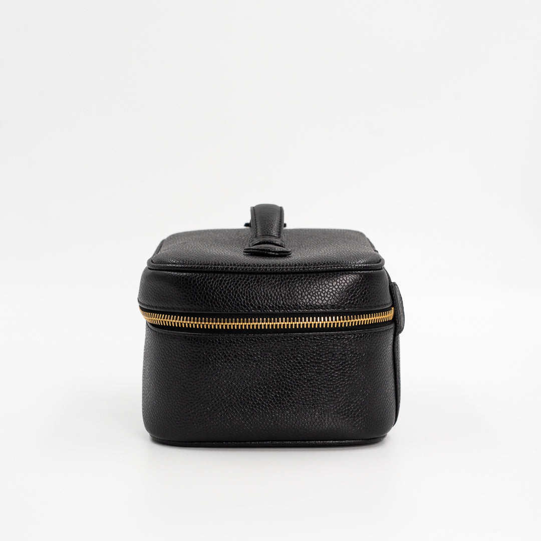Chanel Vintage Vanity Bag in Black Caviar Leather