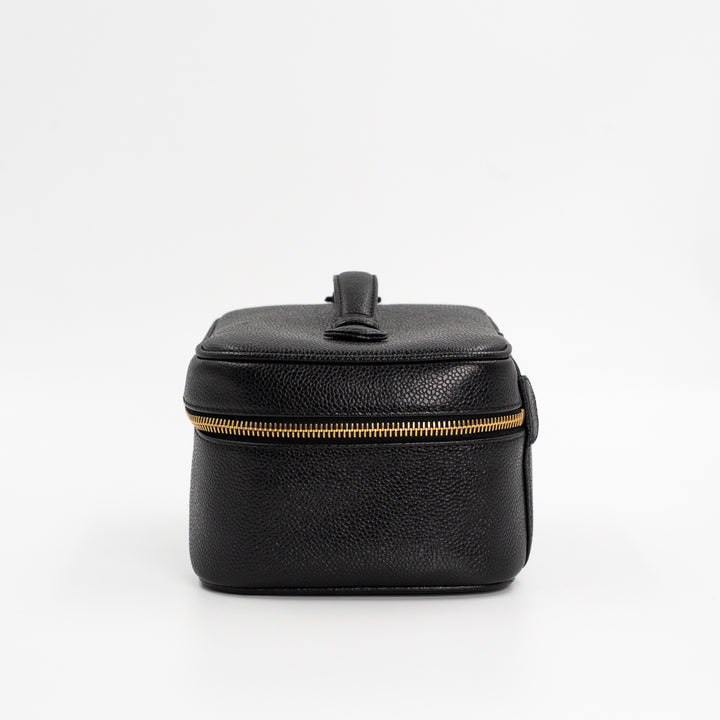Chanel Vintage Vanity Bag in Black Caviar Leather