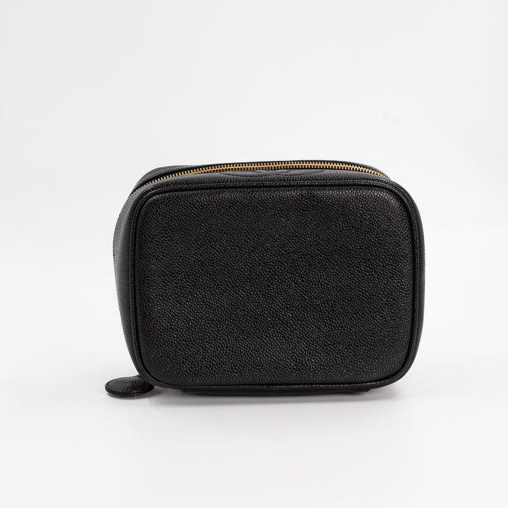 Chanel Vintage Vanity Bag in Black Caviar Leather