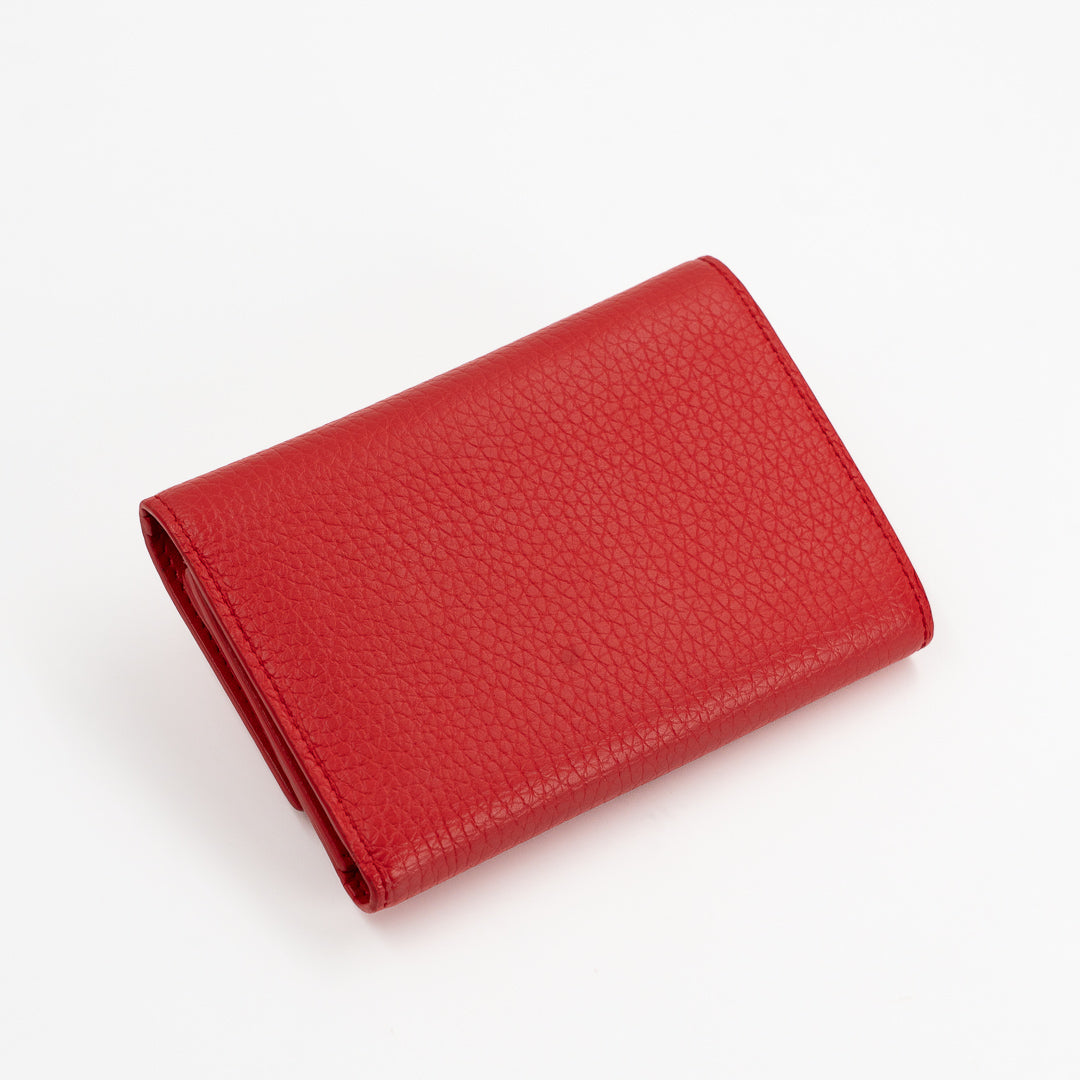 Louis Vuitton Limited Edition Kusama Infinity Dots Capucines Wallet in Red Taurillon Leather