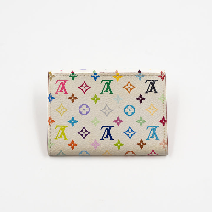 Louis Vuitton Monogram Multicolor Business Card Holder and Coin Case White Murakami Collection