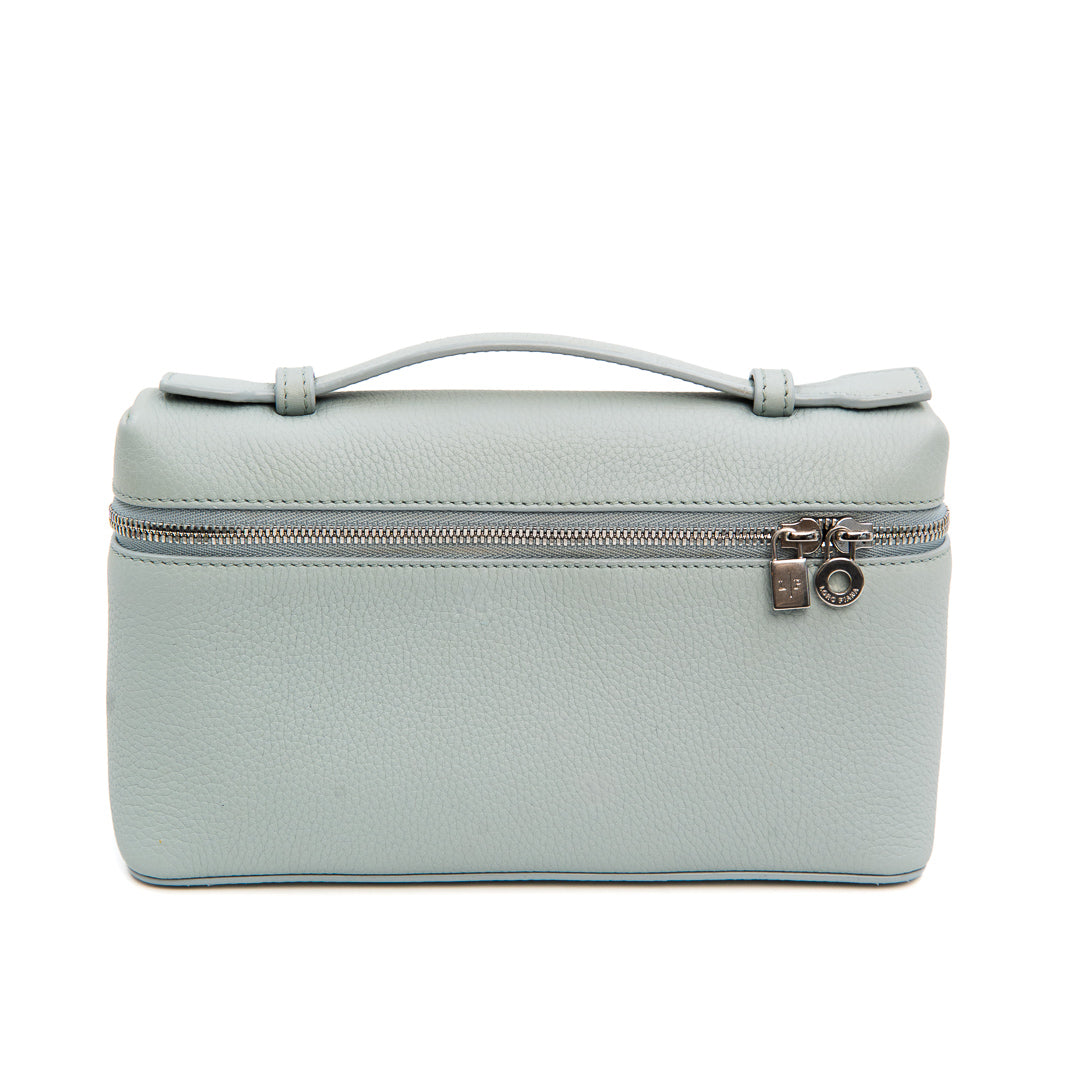 Loro Piana Extra Pocket L19 Pouch in Mint Breeze Grained Calfskin with Silver Hardware