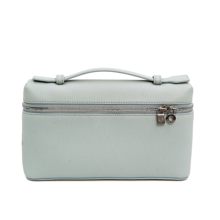 Loro Piana Extra Pocket L19 Pouch in Mint Breeze Grained Calfskin with Silver Hardware