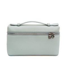Loro Piana Extra Pocket L19 Pouch in Mint Breeze Grained Calfskin with Silver Hardware