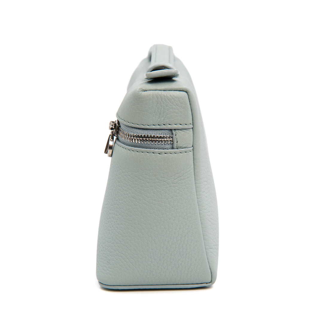 Loro Piana Extra Pocket L19 Pouch in Mint Breeze Grained Calfskin with Silver Hardware