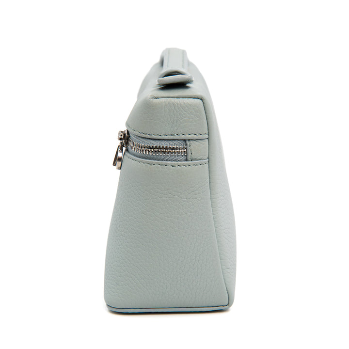 Loro Piana Extra Pocket L19 Pouch in Mint Breeze Grained Calfskin with Silver Hardware