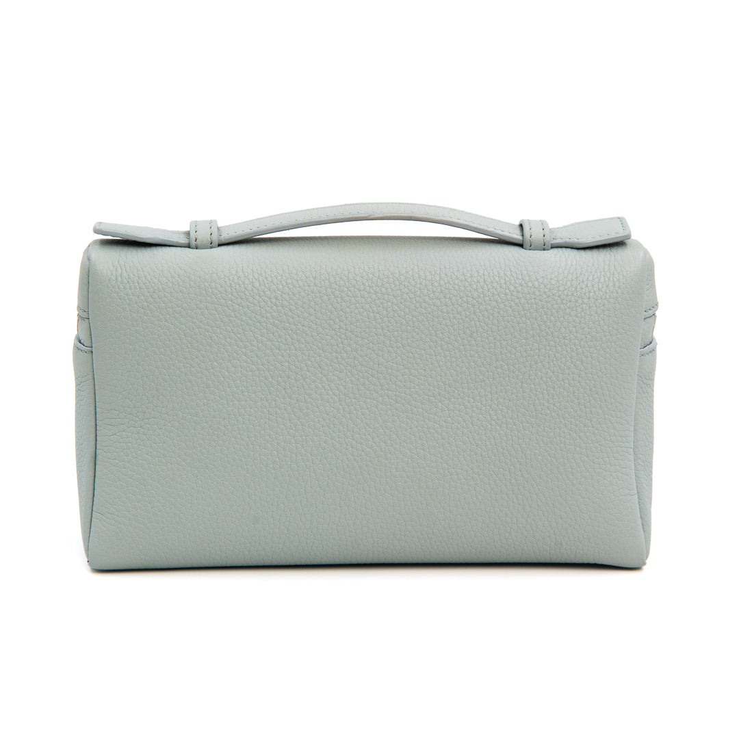 Loro Piana Extra Pocket L19 Pouch in Mint Breeze Grained Calfskin with Silver Hardware