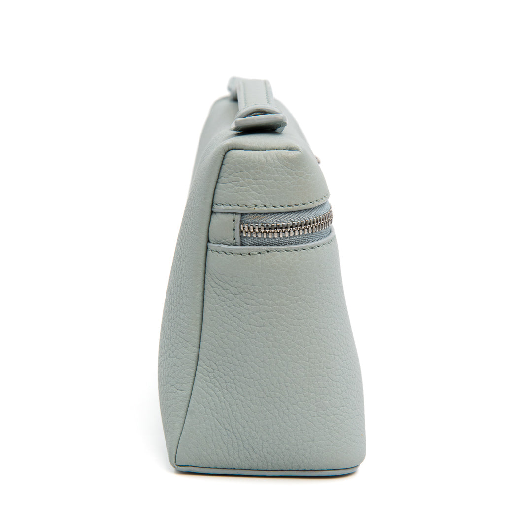 Loro Piana Extra Pocket L19 Pouch in Mint Breeze Grained Calfskin with Silver Hardware