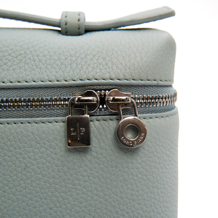 Loro Piana Extra Pocket L19 Pouch in Mint Breeze Grained Calfskin with Silver Hardware