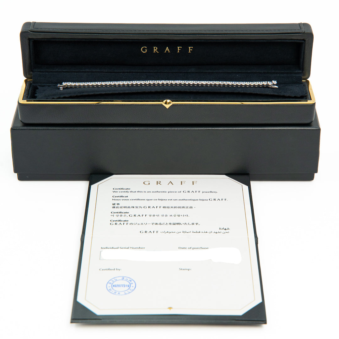 Graff Oval Cut Diamond Tennis Bracelet in 18K White Gold