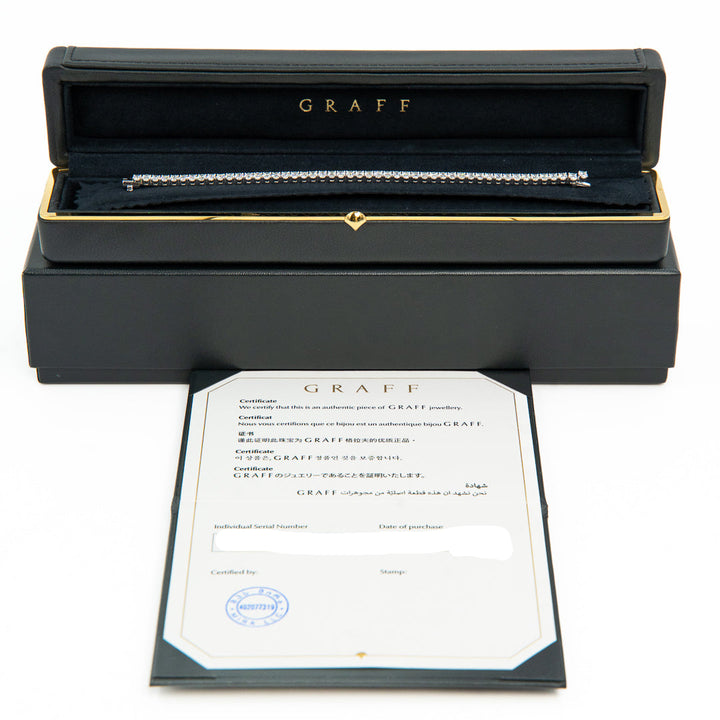 Graff Oval Cut Diamond Tennis Bracelet in 18K White Gold