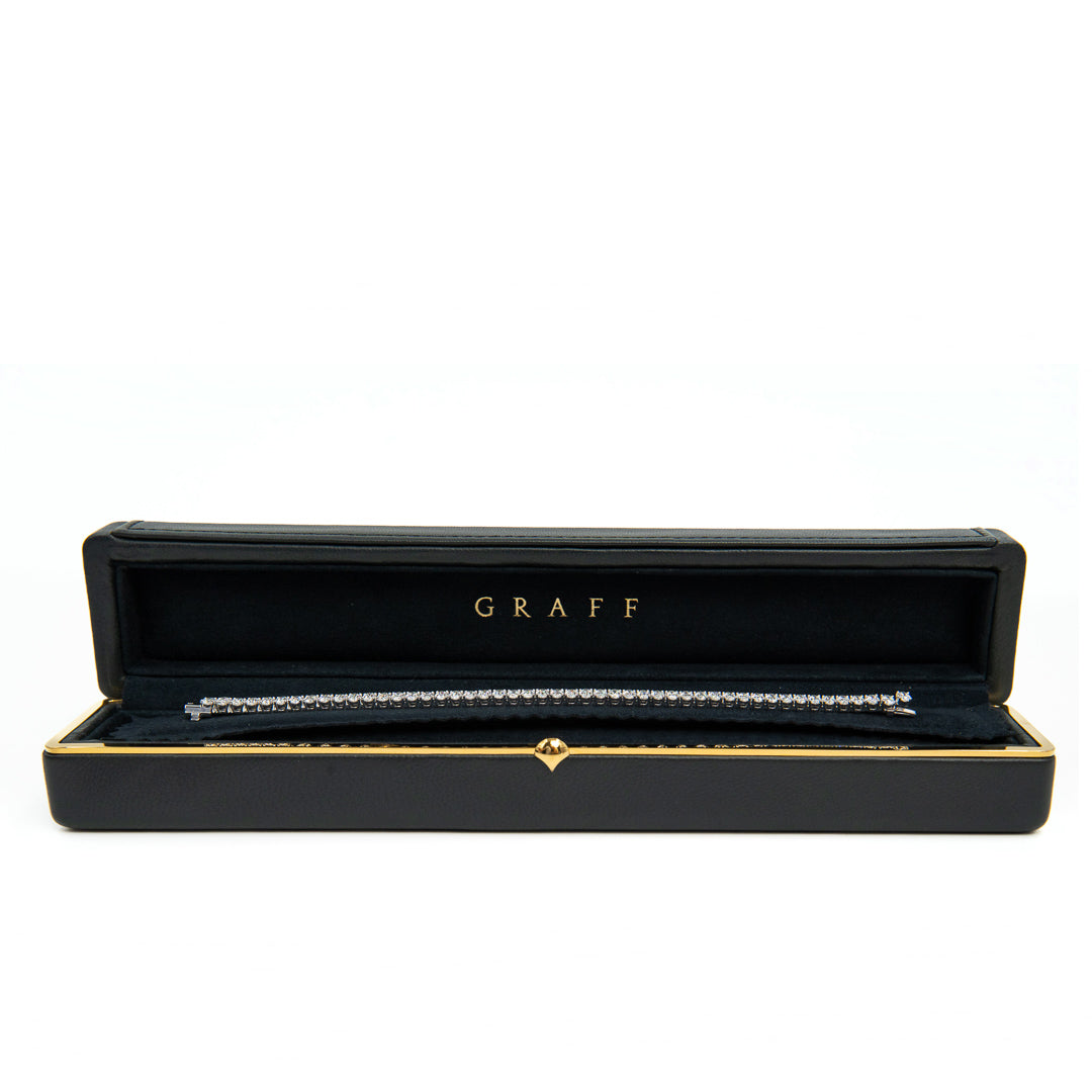 Graff Oval Cut Diamond Tennis Bracelet in 18K White Gold