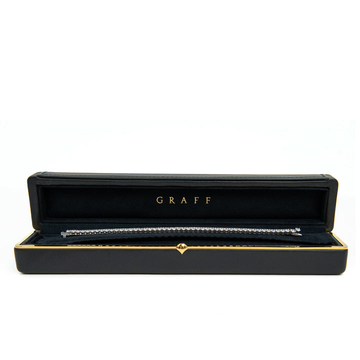 Graff Oval Cut Diamond Tennis Bracelet in 18K White Gold
