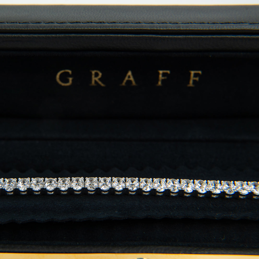 Graff Oval Cut Diamond Tennis Bracelet in 18K White Gold