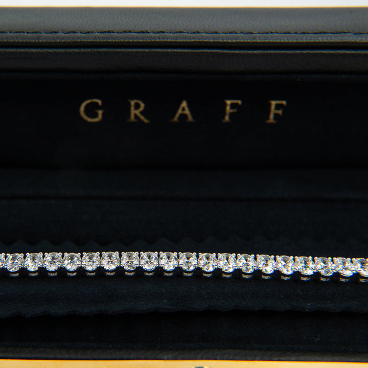 Graff Oval Cut Diamond Tennis Bracelet in 18K White Gold