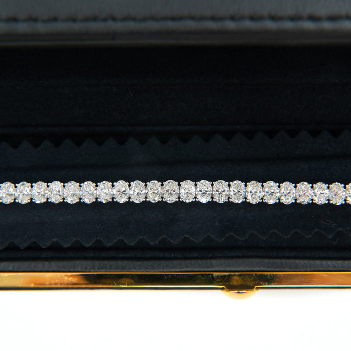 Graff Oval Cut Diamond Tennis Bracelet in 18K White Gold