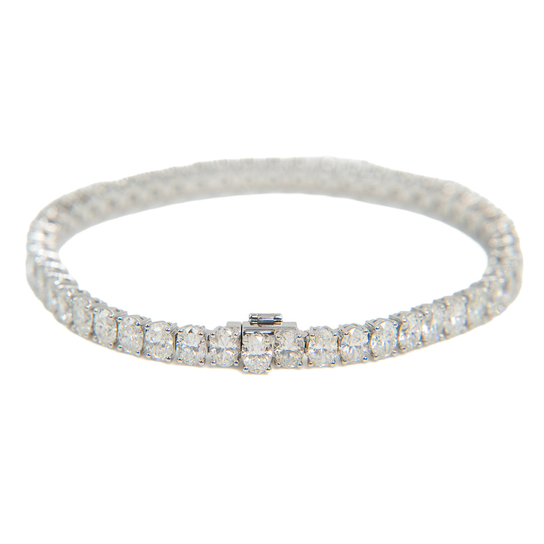 Graff Oval Cut Diamond Tennis Bracelet in 18K White Gold