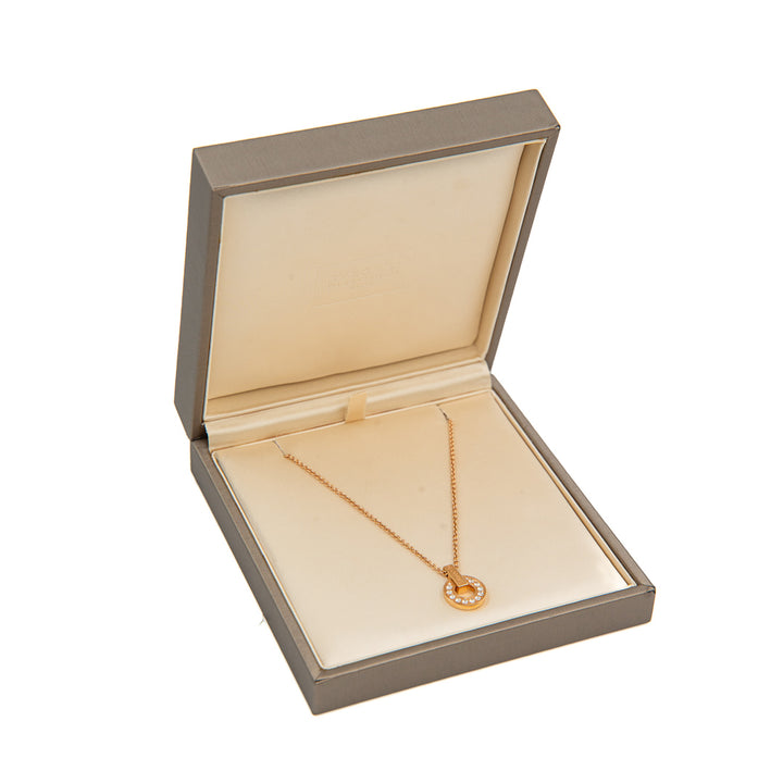 Bulgari Bulgari Necklace in 18K Rose Gold with Pavé Diamond Pendant