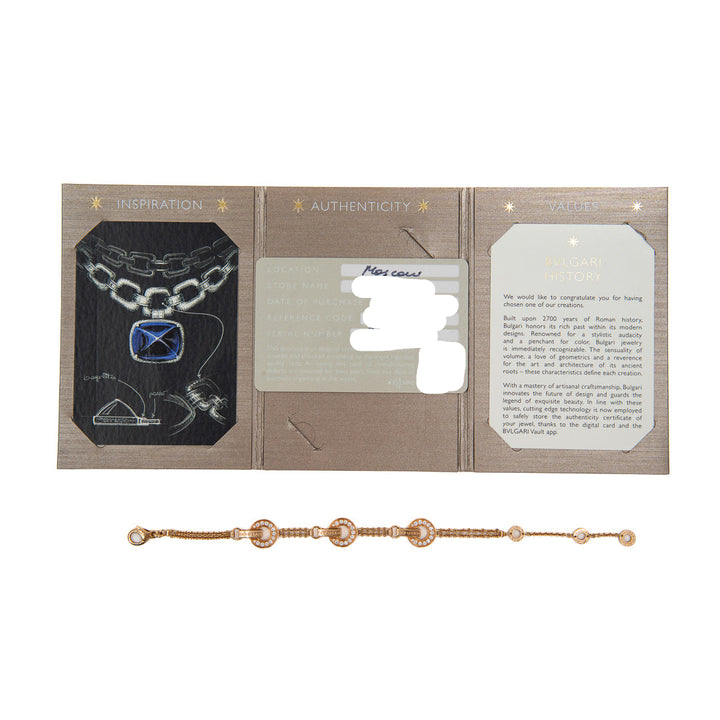 Bulgari Bulgari Bracelet in 18K Rose Gold with Pavé Diamond Size M/L