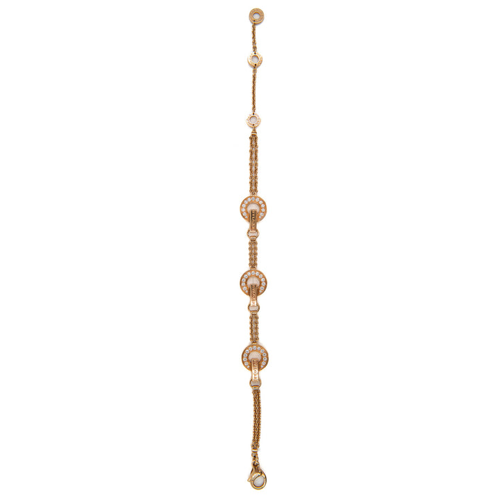 Bulgari Bulgari Bracelet in 18K Rose Gold with Pavé Diamond Size M/L