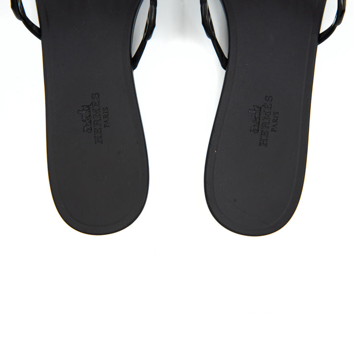 Hermès Chaine d’Ancre Rivage Sandals in Black Rubber