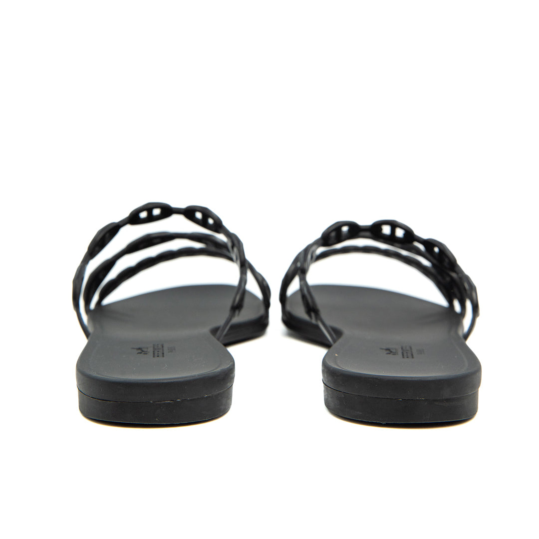 Hermès Chaine d’Ancre Rivage Sandals in Black Rubber