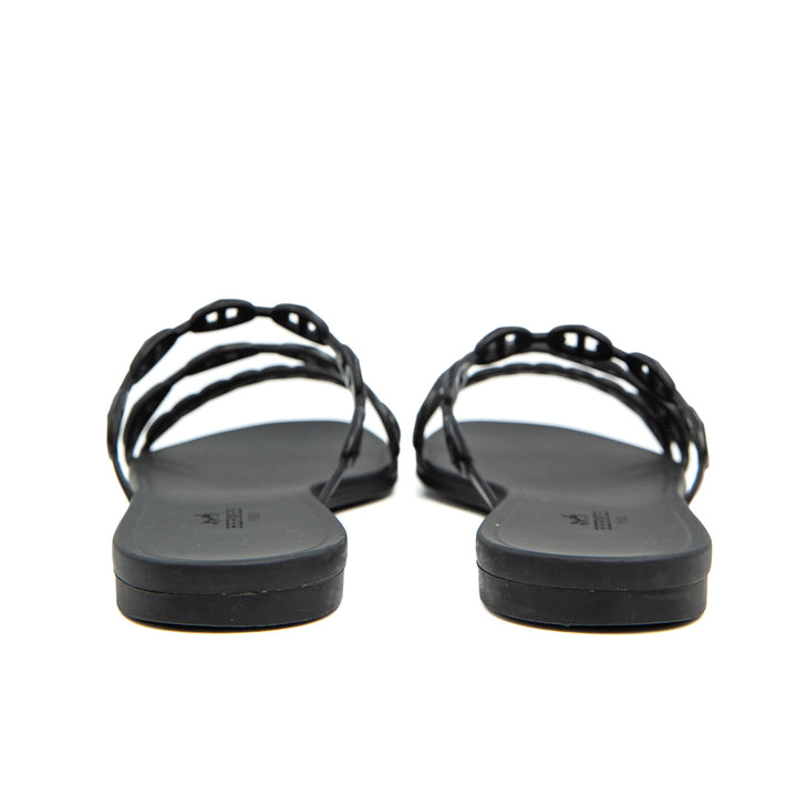 Hermès Chaine d’Ancre Rivage Sandals in Black Rubber