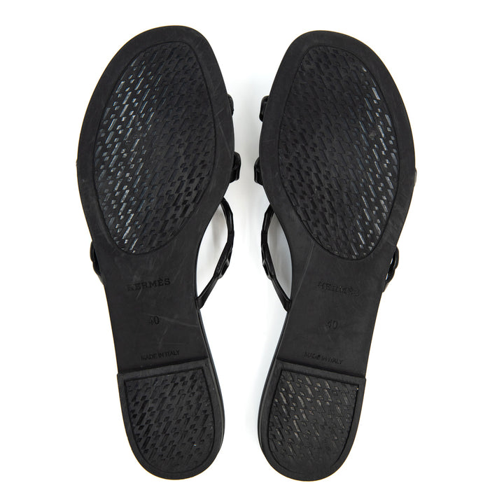 Hermès Chaine d’Ancre Rivage Sandals in Black Rubber