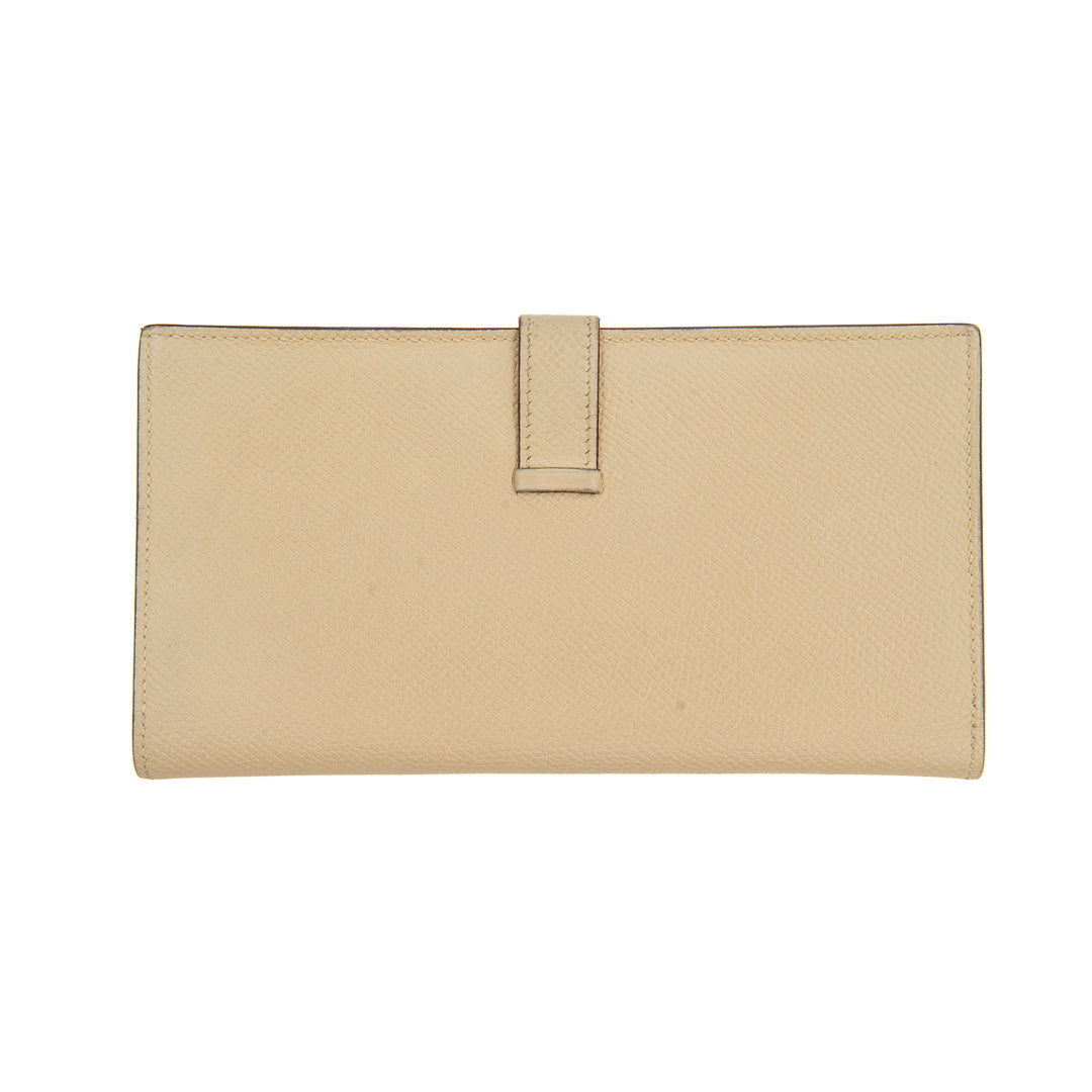 Hermès Béarn Wallet in Craie Epsom Leather with Palladium Hardware