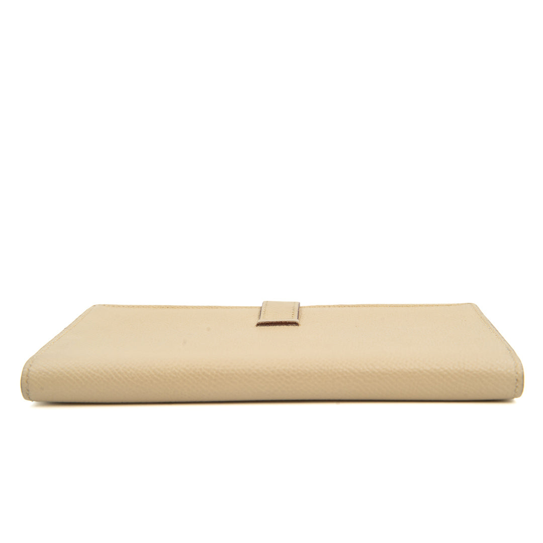 Hermès Béarn Wallet in Craie Epsom Leather with Palladium Hardware