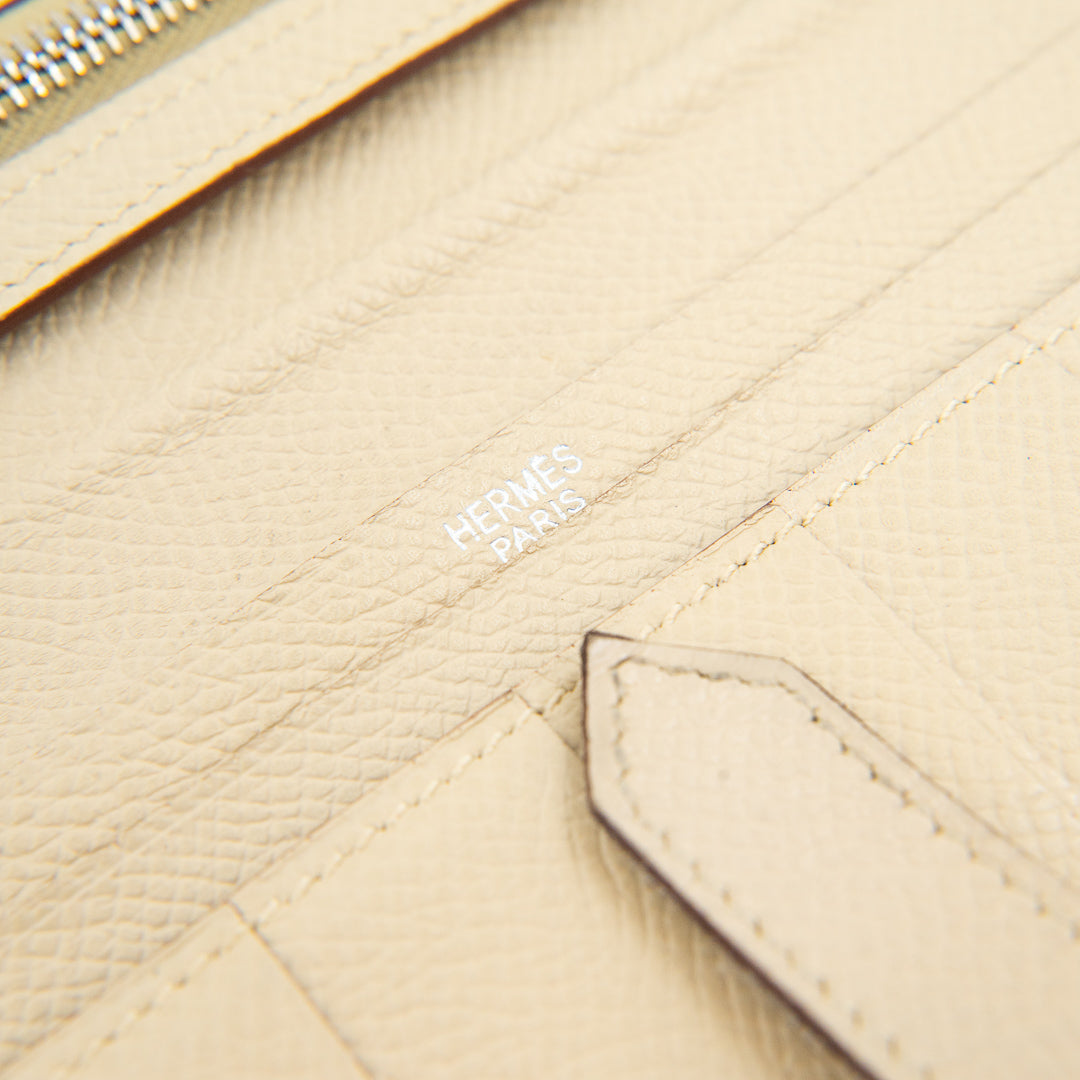 Hermès Béarn Wallet in Craie Epsom Leather with Palladium Hardware
