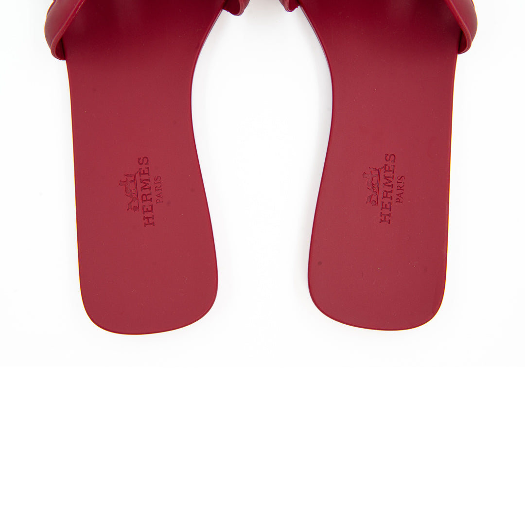 Hermès Aloha Sandals in Rose Baie Rubber