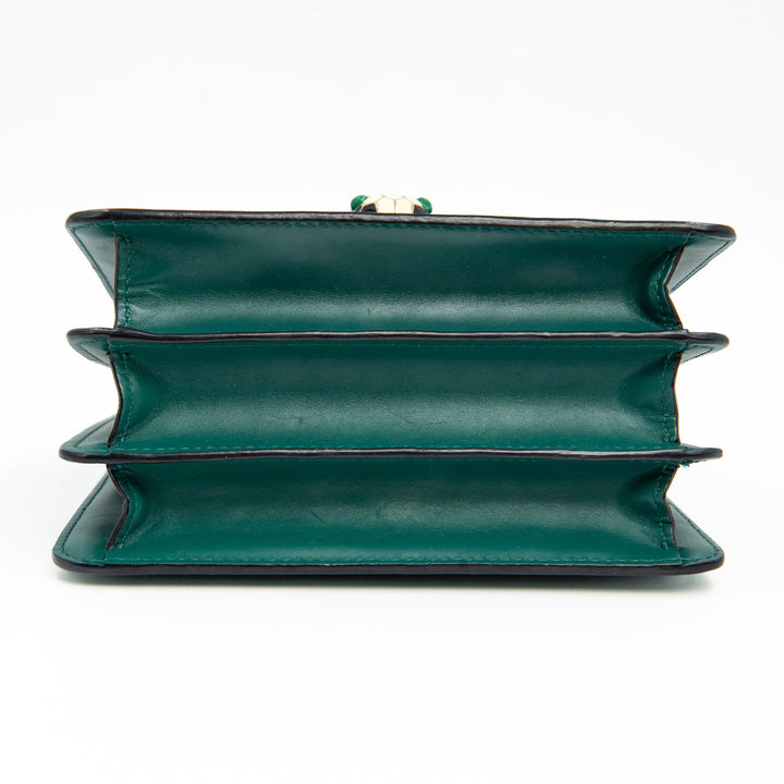 Bulgari Serpenti Forever Top Handle Bag in Green Calfskin Leather