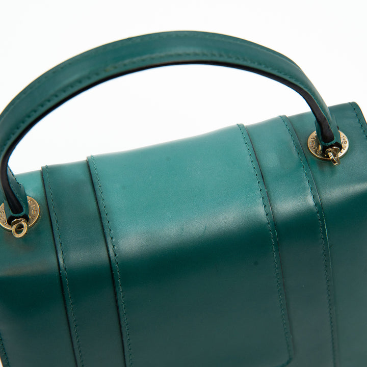 Bulgari Serpenti Forever Top Handle Bag in Green Calfskin Leather