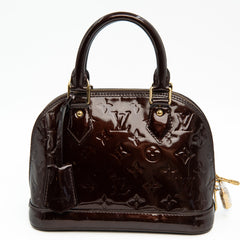 Louis Vuitton Amarante Monogram Vernis Alma BB Bag in Patent Leather with Gold Hardware